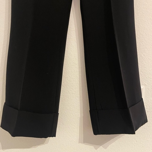 SPECCHIO made in Italy black wide leg cuff crop pants M - Picture 5 of 8